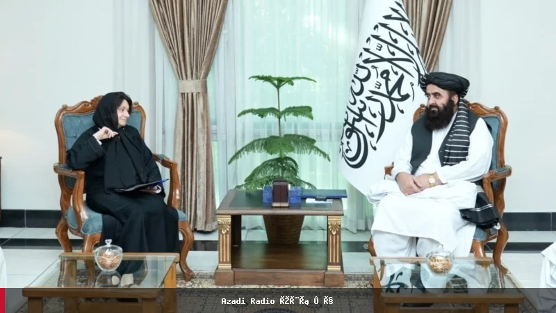 دیدار معاون سرمنشی ملل متحد با وزیر خارجه طالبان در کابل